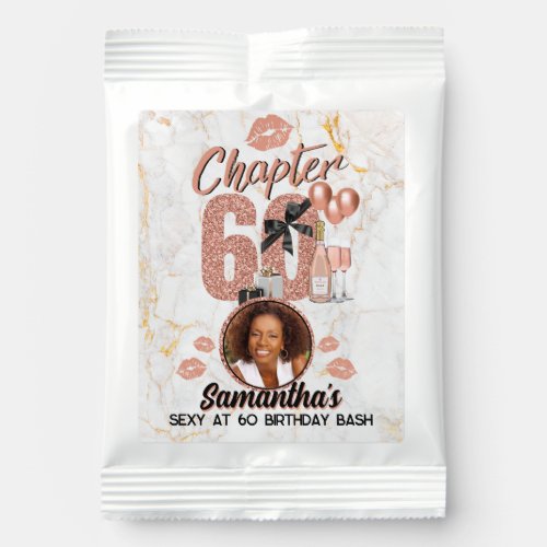 Chapter 60 Rose Gold 60th Elegant Birthday Photo Hot Chocolate Drink Mix