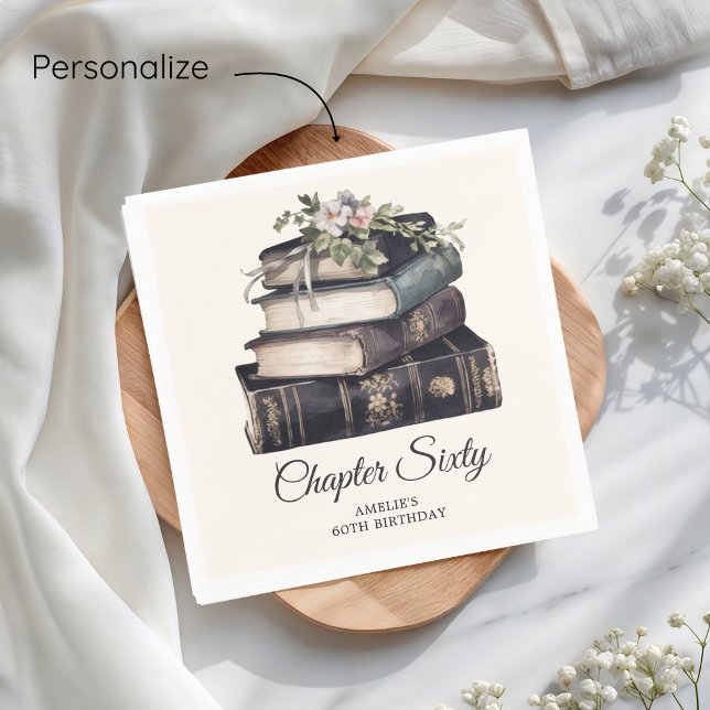 Chapter 60 Vintage Book 60th Birthday  Napkins (Creator Uploaded)