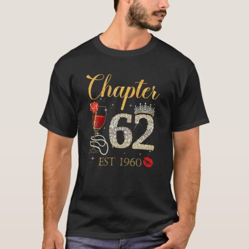 Chapter 63 Years EST 1960 62Nd Birthday Red Rose W T_Shirt