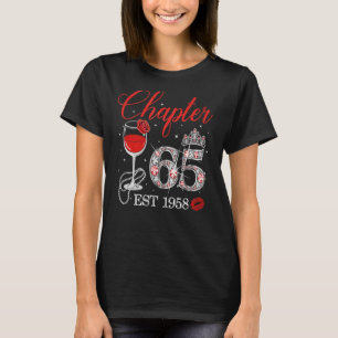 Chapter 65 Years EST 1958 65th Birthday Red Rose W T-Shirt