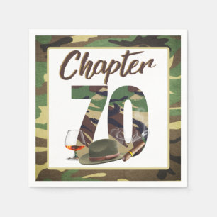 Chapter 70 Army Camouflage Men's 70th Birthday Napkins