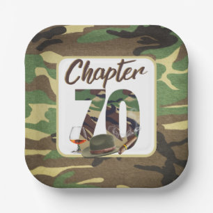 Chapter 70 Army Camouflage Men's 70th Birthday Paper Plates