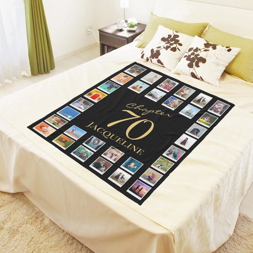 Chapter 70 Black Gold 70th Birthday Photo Fleece Blanket