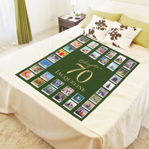 Chapter 70 Green Gold 70th Birthday Photo Fleece Blanket