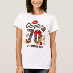 Chapter 70 Red & Gold Leopard 70th Birthday T-Shirt