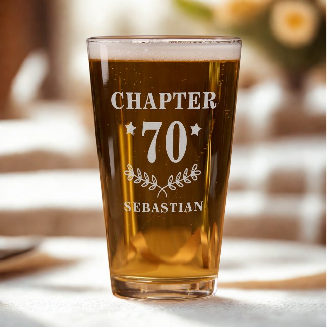 Chapter 70 Seventy Seventieth Birthday Custom Name Pint Glass (Creator Uploaded)