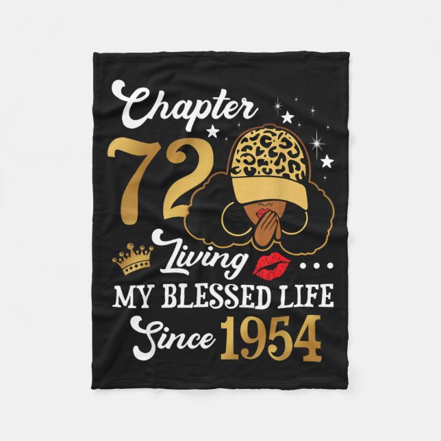 Chapter 72 Living My Blessed Life Since 1954 Afro  Fleece Blanket (Front)