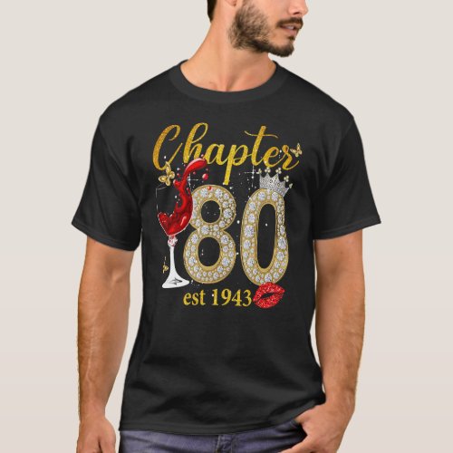 Chapter 80 EST 1943 80th Birthday Tee Gift For Wom