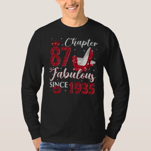 Chapter 87 Fabulous Since 1935 87th Birthday  For  T_Shirt
