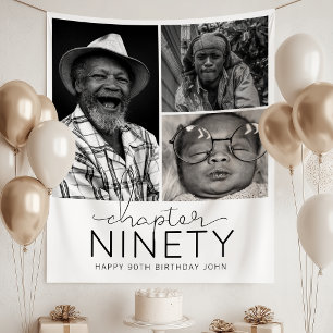 Chapter 90 Custom Photo Collage 90th Birthday Tapestry