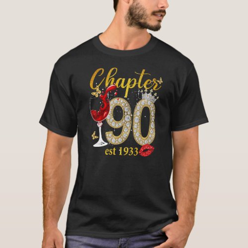 Chapter 90 EST 1933 90th Birthday Tee Gift For Wom