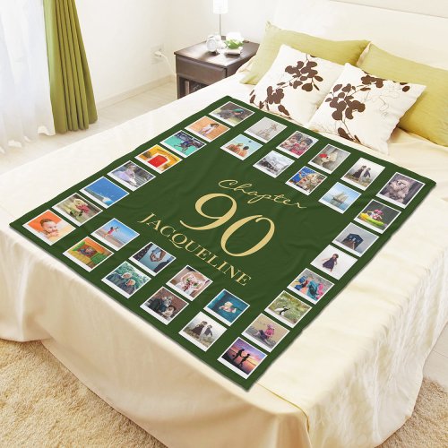 Chapter 90 Green Gold 90th Birthday Photo Fleece Blanket