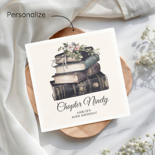 Chapter 90 Vintage Book 90th Birthday  Napkins