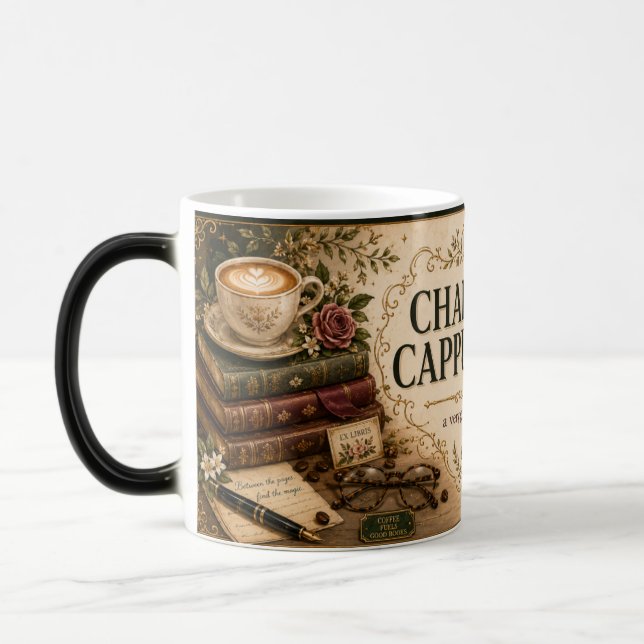 Chapter & Cappuccino Bookish Coffee Mug for Reader (Left)