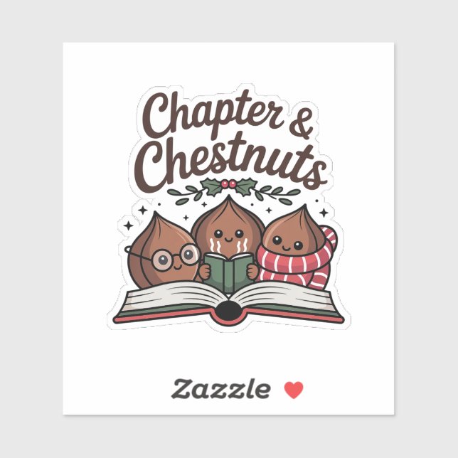Chapter & Chestnuts Holiday Reading Sticker (Sheet)
