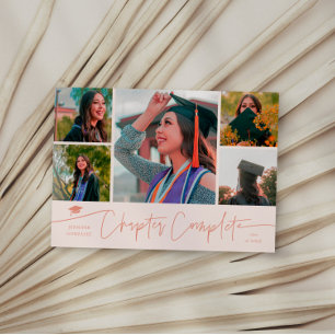 Chapter Complete Peach Grad Multi Photo Announcement
