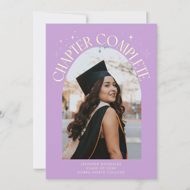 Chapter Complete Wisteria Arch Frame Photo Grad Announcement (Front)