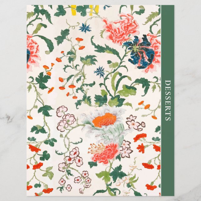 Chapter Divider | Dessert Recipes | Stylish Floral (Front)