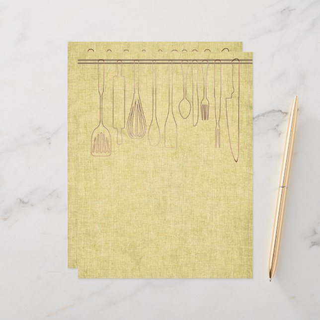 Chapter Divider Pages for Recipe Binders (Front/Back In Situ)