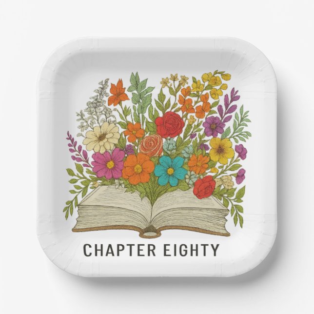 Chapter Eighty 80th Birthday Paper Plates (Front)