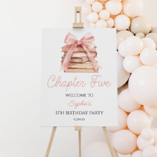 Chapter Five Bow 5th Birthday Party Welcome Sign