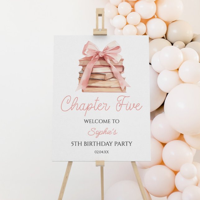 Chapter Five Bow 5th Birthday Party Welcome Sign (Creator Uploaded)