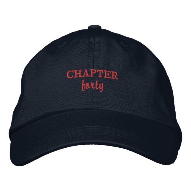 CHAPTER forty in Navy Embroidered Baseball Cap (Front)