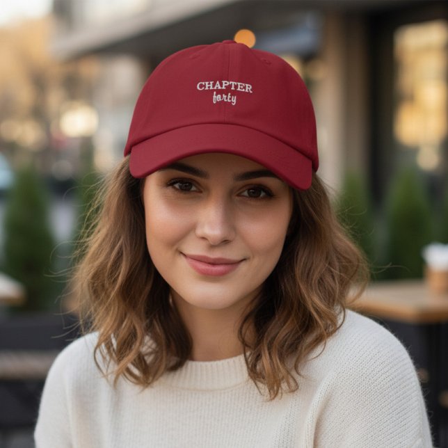 CHAPTER forty in Red Embroidered Baseball Cap (Creator Uploaded)
