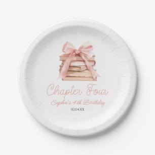 Chapter Four Pink Bow Books 4th Birthday Party Paper Plates