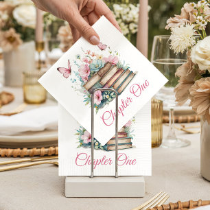 Chapter One 1st Girl Book Theme First Birthday Napkins
