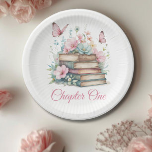 Chapter One 1st Girl Book Theme First Birthday Paper Plates