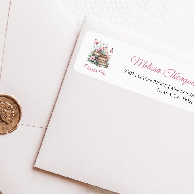 Chapter One 1st Girl Book Themed First Birthday Label (Creator Uploaded)