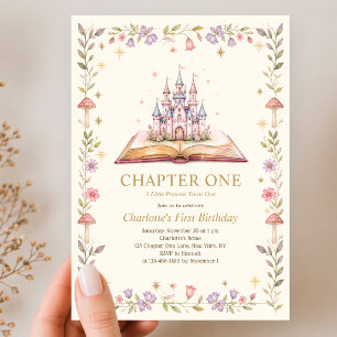 Chapter One Fairytale Storybook 1st Birthday Invitation