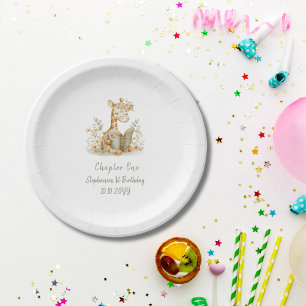 Chapter One Giraffe with Book 1st Birthday Party Paper Plates