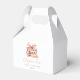 Chapter One Pink Bow Books 1st Birthday Party Favor Boxes