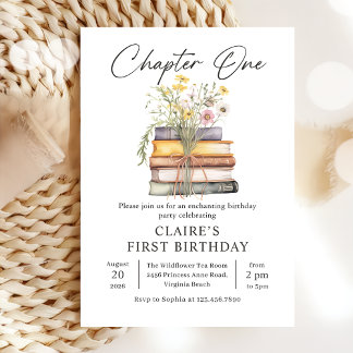 Chapter One Storybook 1st Birthday Invitation