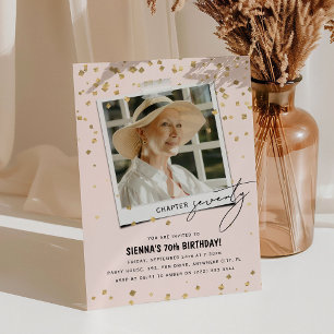 Chapter Seventy Fun Modern Photo 70th Birthday Invitation