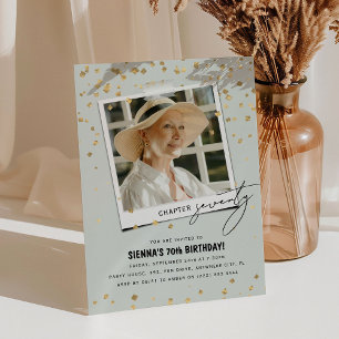 Chapter Seventy Fun Modern Photo 70th Birthday Invitation