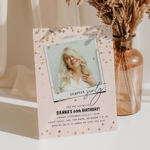 Chapter Sixty Fun Modern Photo 60th Birthday Invitation