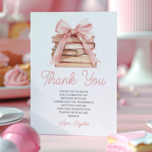 Chapter Storybook Pink Bow Books Birthday Party