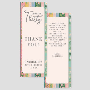 Chapter Thirty Floral Storybook 30th Birthday Bookmarks