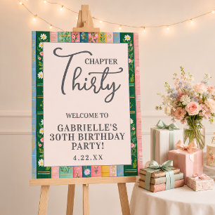 Chapter Thirty Floral Storybook 30th Birthday Foam Board