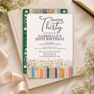 Chapter Thirty Floral Storybook 30th Birthday Invitation
