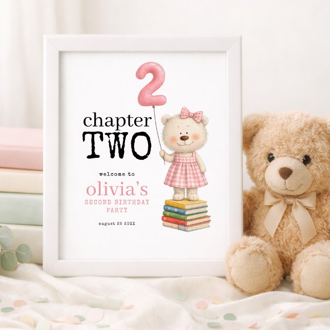 Chapter Two Bear Books Girl 2nd Birthday welcome  Poster (Creator Uploaded)