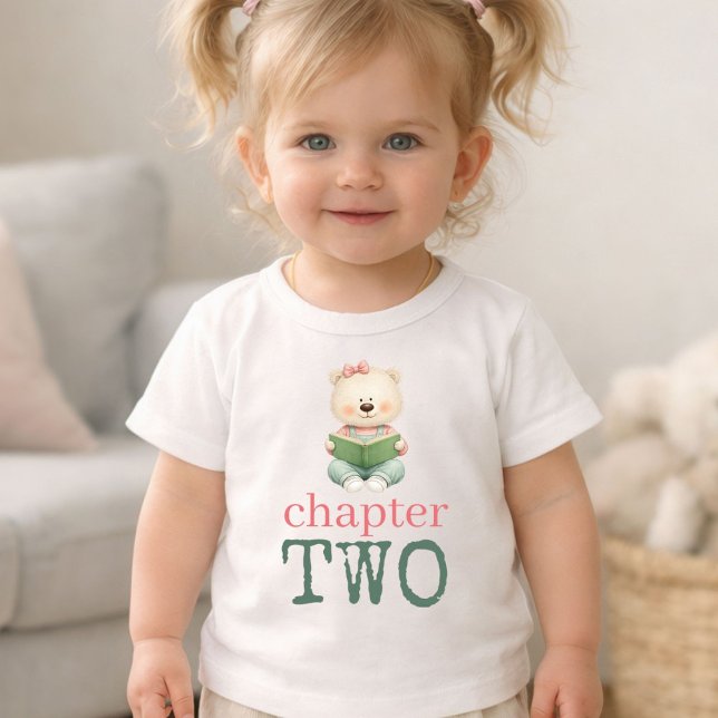 Chapter Two Teddy Bear Book Girl Age 2 T-Shirt (Creator Uploaded)