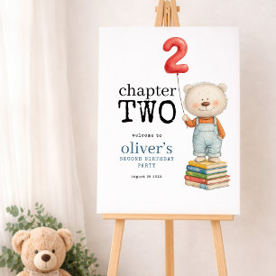 Chapter Two Teddy Bear Books 2nd Birthday welcome Foam Board