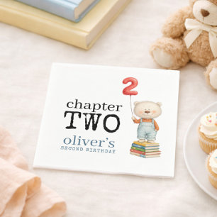 Chapter Two Teddy Bear Books Boy 2nd Birthday Napkins