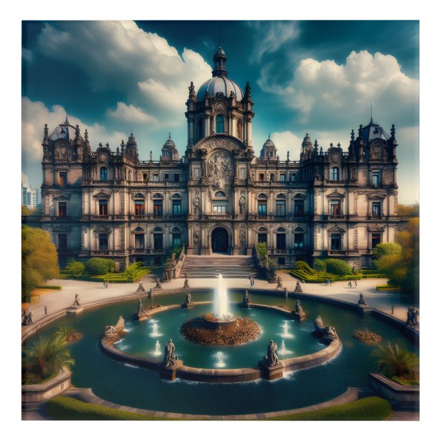 Chapultepec Castle Mexico Vintage Travel Acrylic Print (Front)