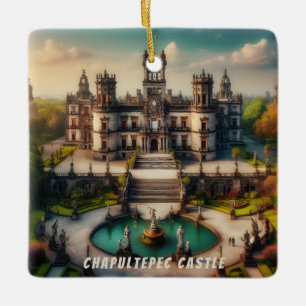 Chapultepec Castle Mexico Vintage Travel Ceramic Ornament