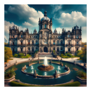 Chapultepec Castle Mexico Vintage Travel Photo Print